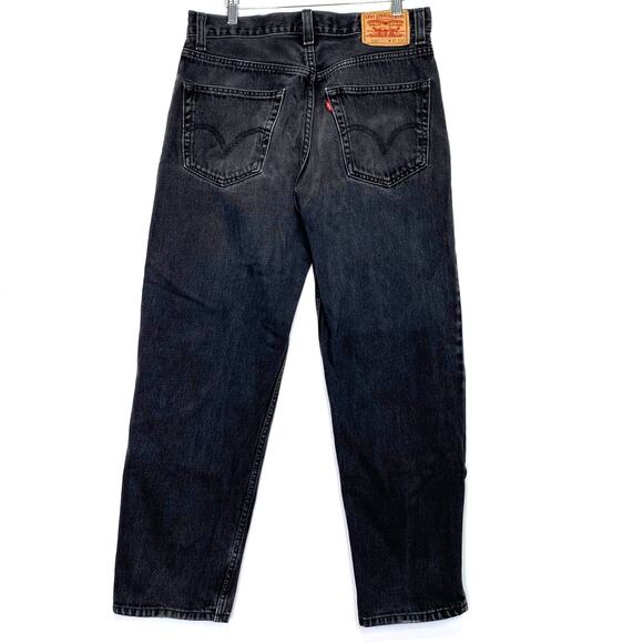 LEVI'S 550 Relaxed Fit Jeans Mens Sz 32 x 30 Black Wash Straight Leg Grunge Rock - Picture 5 of 8